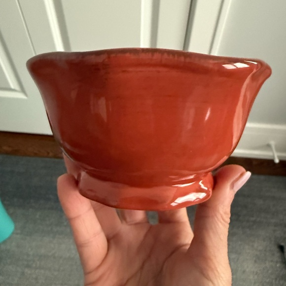 Bundle 2 Tastefully Simple Dip Bowls & Spoon Rust Red Gift Kitchen Appetizers - Picture 2 of 11